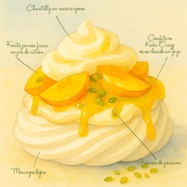 recette pavlova reine claude yuzu